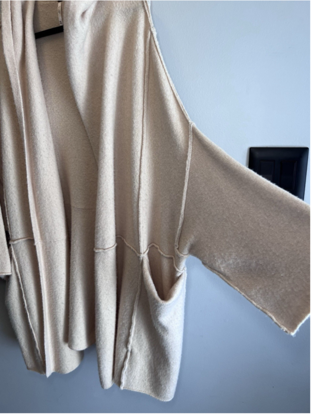 Free People All I Need Cozy Hooded Duster Lagenlook Boho Oversized Cream OS - Picture 6 of 15